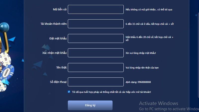 Hướng dẫn đăng ký vào sân chơi siêu nhanh và đơn giản 