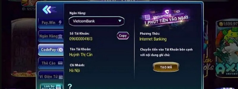 thực hiện nạp tiền siêu tốc
