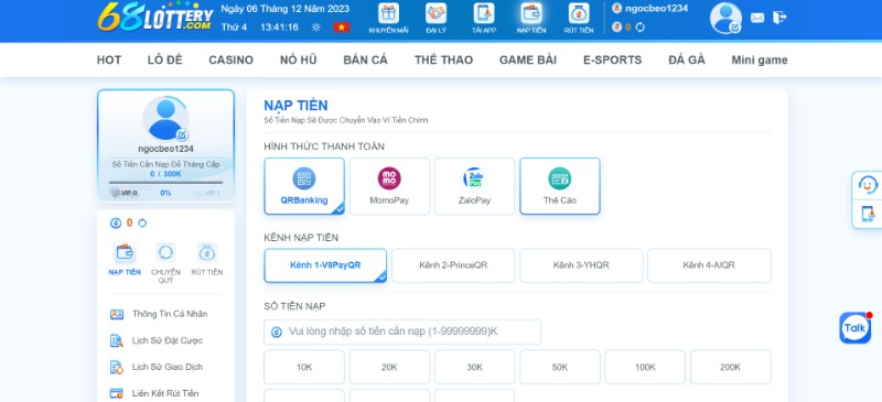 Thao tác thanh toán ở sân chơi rất đơn giản, thời gian nhanh chóng 